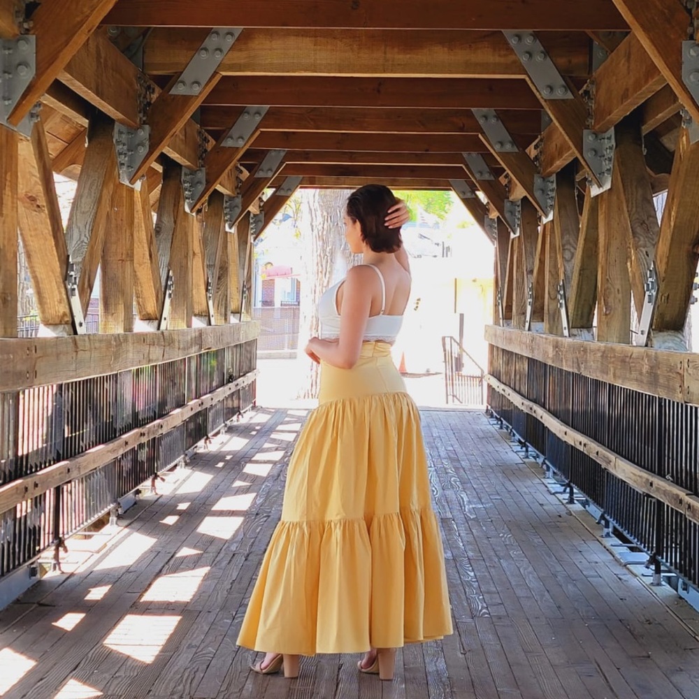 WOMEN’S YELLOW MAXI SKIRT - Picture 7 of 7